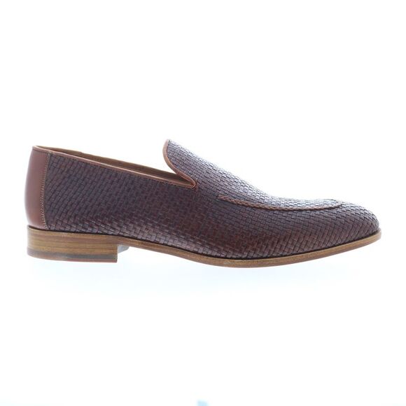 Mezlan Mens Abas Woven Calfskin Loafer Brown Shoes (NWT)